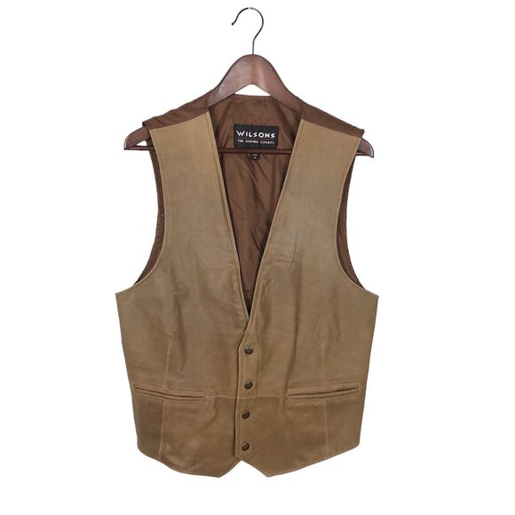 Wilson's Brown Leather Vest Men's Size Medium - Picture 1 of 6